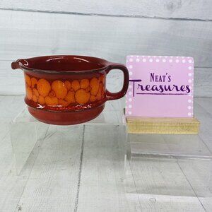 Hutschenreuther Germany HUT1213 Red Orange Floral Ceramic Gravy Sauce Boat Bowl